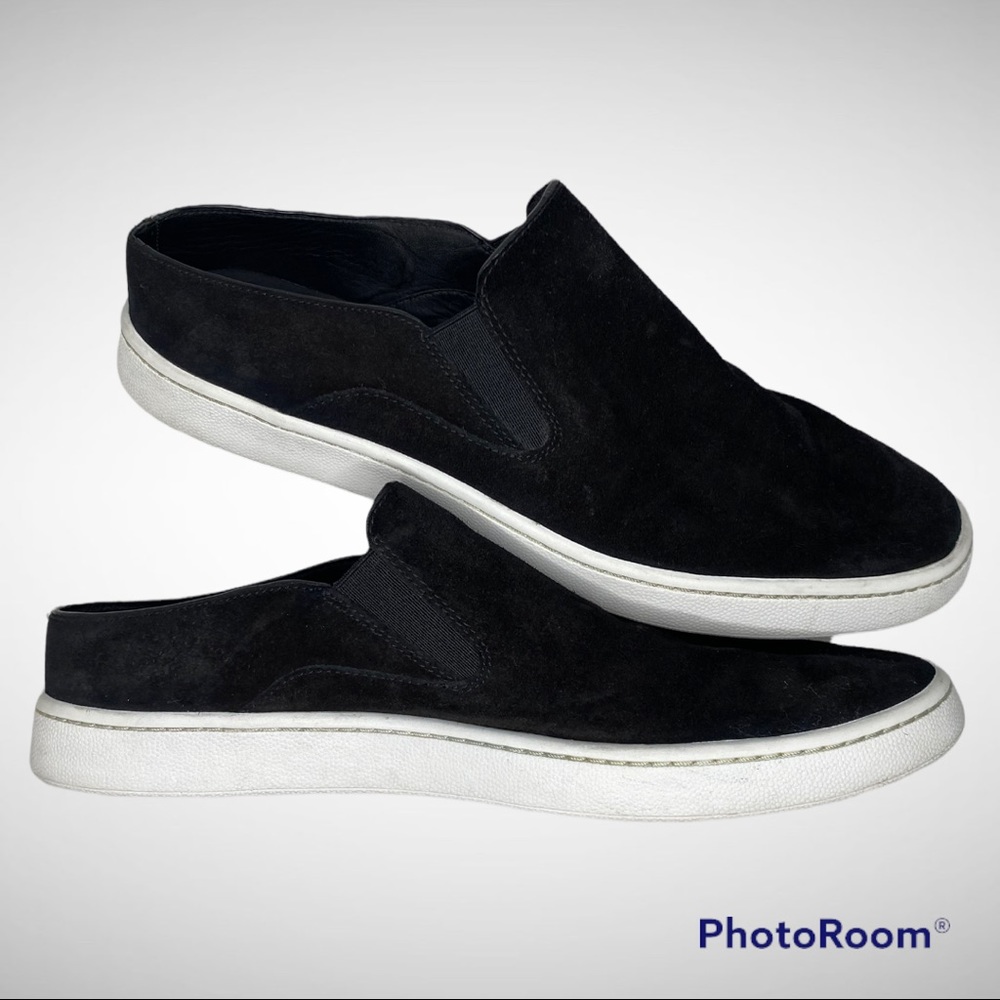 Vince black suede mule style sneakers Sz 7.5